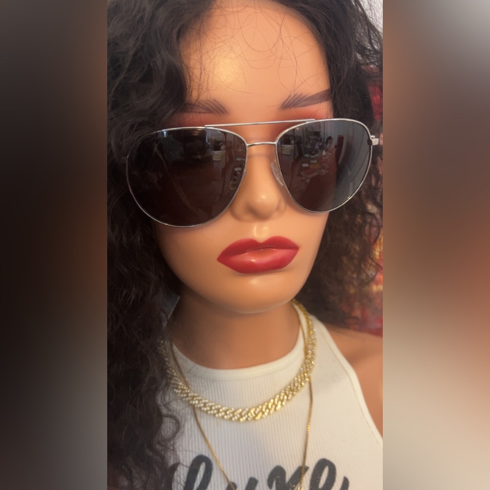 Salvatore Ferragamo Silver Aviator Sunglasses